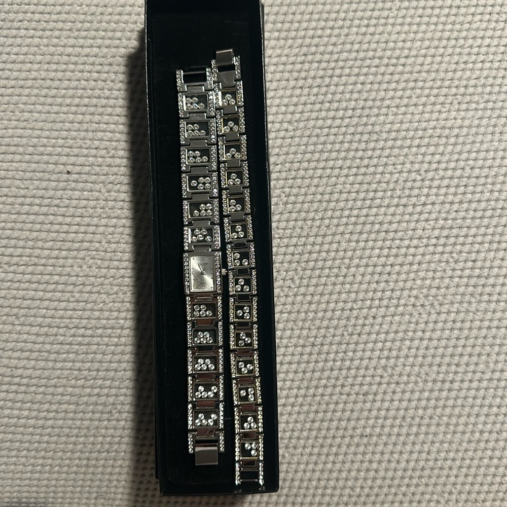 Vintage Victoria Wieck CZ Floating Matching Watch and Bracelet